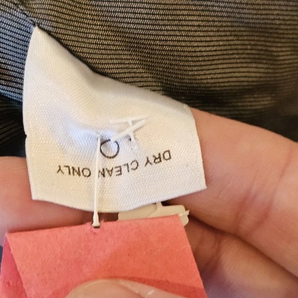 Classiques Entier Medium Gray Textured‎ Stripe Blazer Big Buttons 3/4 Sleeve - Picture 11 of 11